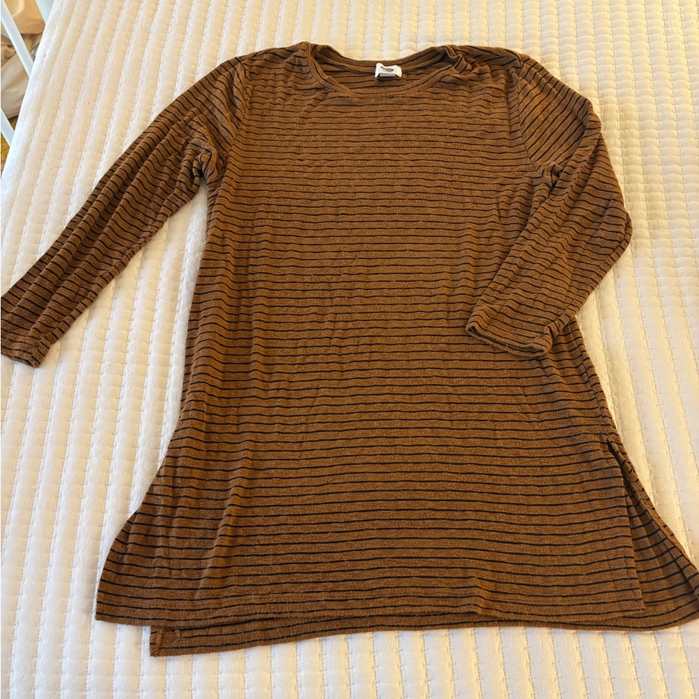Old Navy Brown Striped shift dress